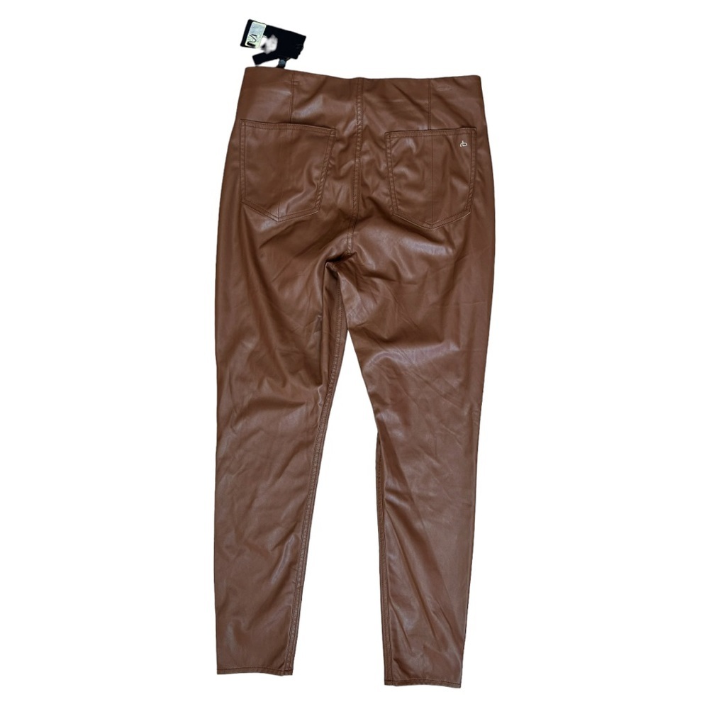 rag & bone Cognac Nina Faux Leather Pull On Skinny Pants size extra large - Picture 4 of 7